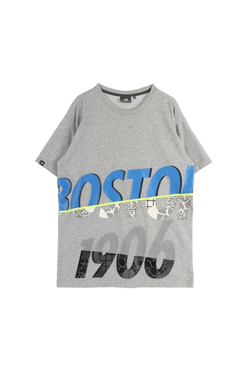 뉴발란스 (Man - M) 코튼 폴리 로고 BOSTON 1906 프린팅 크루넥 반팔 티셔츠