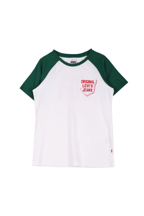 리바이스 코튼 로고 501 배색 크루넥 반팔 티셔츠 (Woman - M)