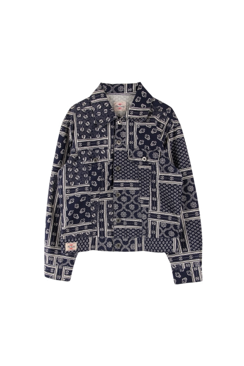 블루 패밀리 by 베네통 (Woman - M) 코튼 로고 패턴 트러커 자켓