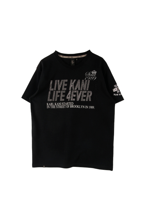 KARL KANI (Man - M) 코튼 로고 비즈 레터링 크루넥 반팔 티셔츠