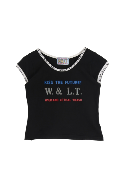 W.&amp;L.T. (Woman - S) 코튼 빅로고 캡 소매 반팔 티셔츠