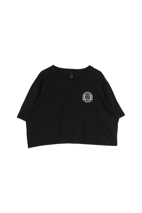 FACTORIE (Woman - XL) [미사용품] 코튼 자수 크루넥 크롭 반팔 티셔츠
