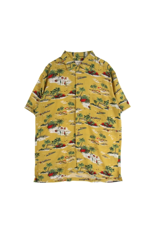 JAPAN (Man - XL) 레이온 원 포켓 하와이안 패턴 바팔 셔츠