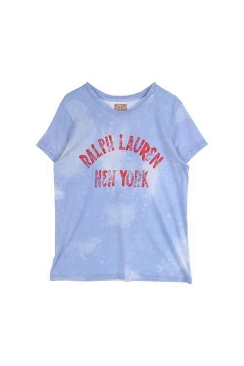 폴로 랄프로렌 (Woman - M) 빅로고 뉴욕 크루넥 타이다이 반팔 티셔츠