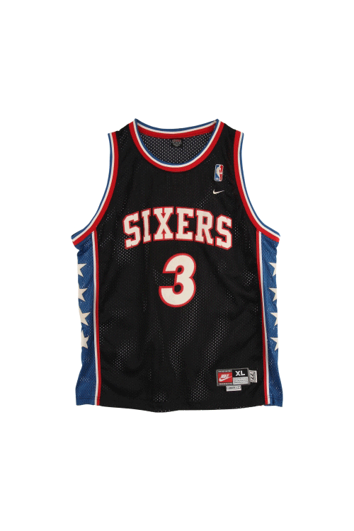 나이키 x NBA (Man - XL) 폴리 로고 필라델피아 세븐티식서스 3 앨런 아이버슨 크루넥 민소매 티셔츠