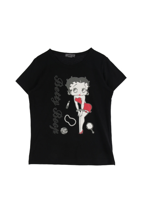 베티붑 (Woman - XL) 코튼 로고 프린팅 크루넥 반팔 티셔츠