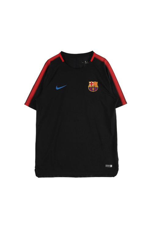 나이키 (Man - 2XL) 자수 스우시 로고 FC 바르셀로나 크루넥 반팔 티셔츠