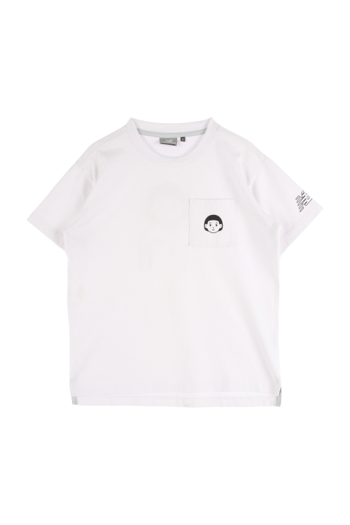 뉴발란스 (Woman - S) 코튼 폴리 로고 원 포켓 프린팅 크루넥 반팔 티셔츠