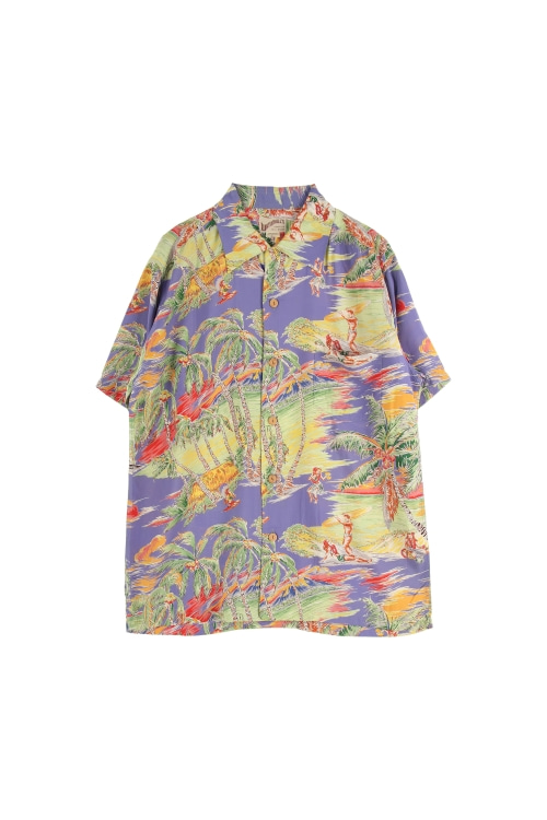 USA (Man - L) 레이온 원 포켓 하와이안 패턴 반팔 셔츠