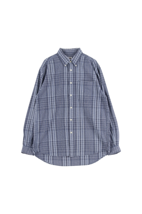 JAPAN (Man - M) 코튼 원 포켓 체크 패턴 긴팔 셔츠