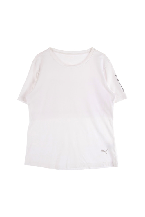 퓨마 (Woman - M) 코튼 폴리 로고 프리 모션 크루넥 반팔 티셔츠