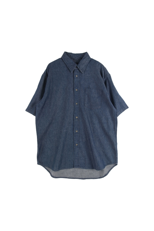 JAPAN (Man - L) 레이온 코튼 원 포켓 반팔 데님 셔츠