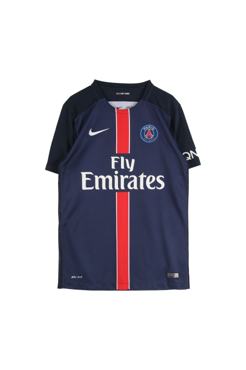 나이키 (Man - S) 폴리 자수 스우시 로고 드라이핏 파리 생제르맹 FC 크루넥 반팔 티셔츠