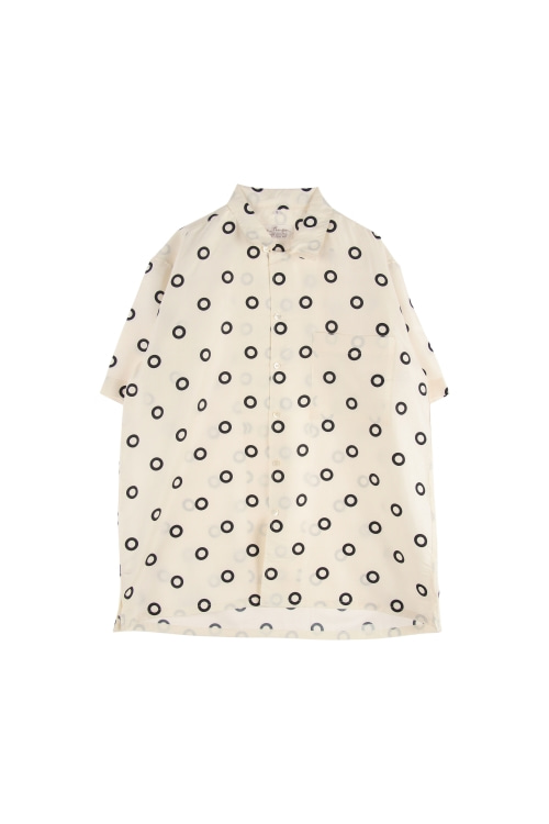 JAPAN (Man - S) 실크 100% 원 포켓 도트 패턴 반팔 셔츠