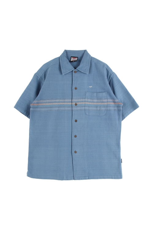 JAPAN (Man - M) 코튼 원 포켓 스트라이프 패턴 반팔 셔츠