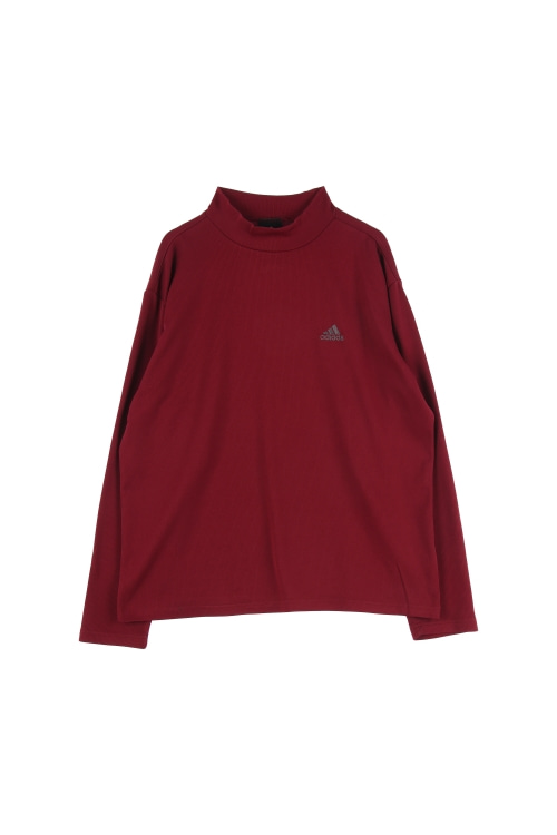 아디다스 (Woman - XL) 폴리 자수 로고 클라이마웜 하프넥 긴팔 티셔츠