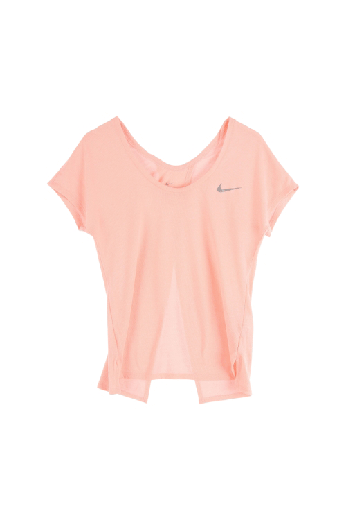 나이키 (Woman - S) 폴리 레이온 스우시 로고 드라이핏 백 슬릿 반팔 티셔츠