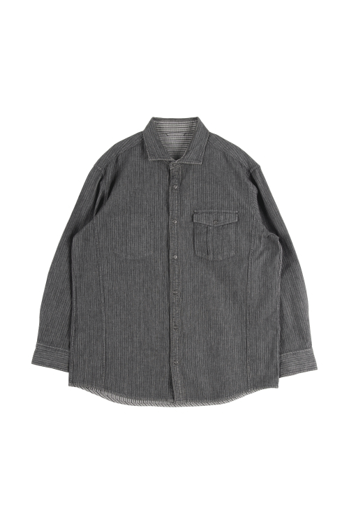 JOSEPH ABBOUD (Man - XL) [리버시블] 코튼 원 포켓 핀스트라이프 패턴 긴팔 셔츠