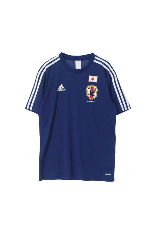 아디다스 (Man - L) 폴리 3S 로고 클라이마라이트 JFA 축구 유니폼 반팔 티셔츠