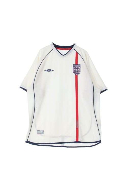 엄브로 (Man - XL) 폴리 자수 로고 ENGLAND 축구 유니폼 반팔 티셔츠