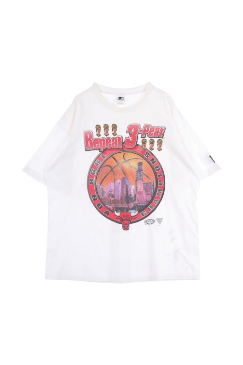 스타터 x NBA (Man - 2XL) 코튼 로고 시카고 불스 프린팅 크루넥 반팔 티셔츠