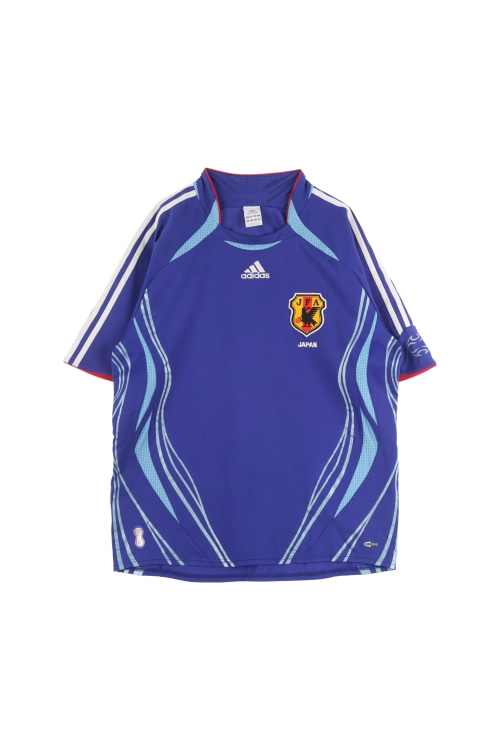 아디다스 (Man - L) 폴리 3S 자수 로고 클라이마쿨 JFA 축구 유니폼 반팔 티셔츠