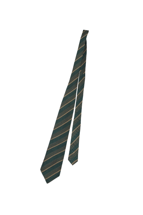 조르지오 아르마니 (Size - F) 실크 100% 배색 스트라이프 패턴 넥타이