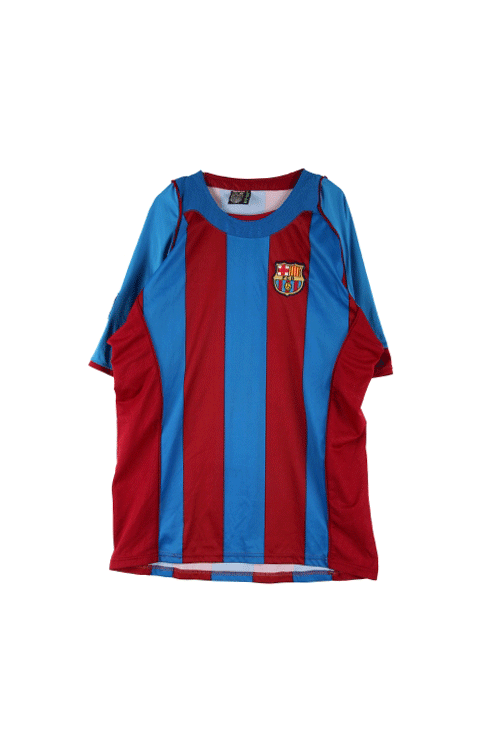 JAPAN (Man - XL) 폴리 FC 바르셀로나 호나우지뉴 크루넥 축구 유니폼 반팔 티셔츠