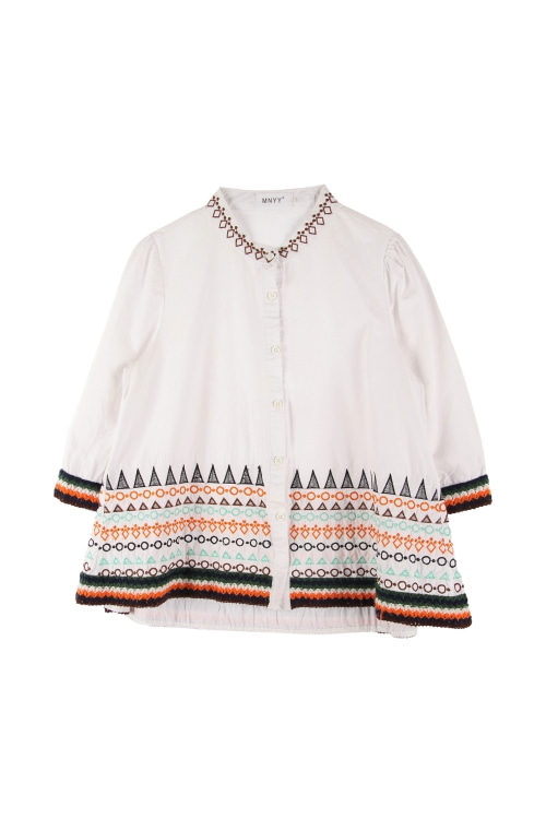 KOREA (Woman - M) 에스닉 패턴 차이나넥 셔츠
