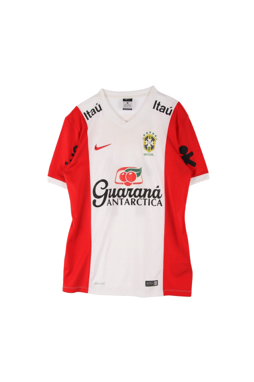 나이키 (Man - M) 폴리 스우시 드라이핏 브라질 국가대표 브이넥 축구 유니폼 반팔 티셔츠