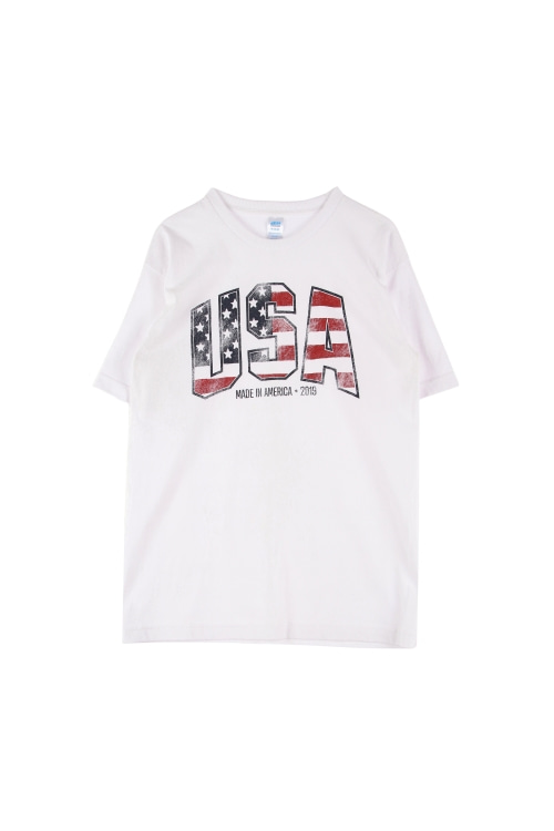 USA (Man - M) 코튼 USA 크루넥 반팔 티셔츠