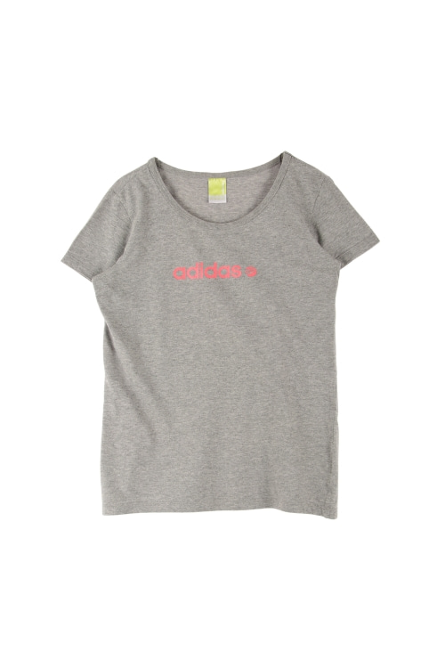 아디다스 (Woman - L) 코튼 로고 크루넥 반팔 티셔츠