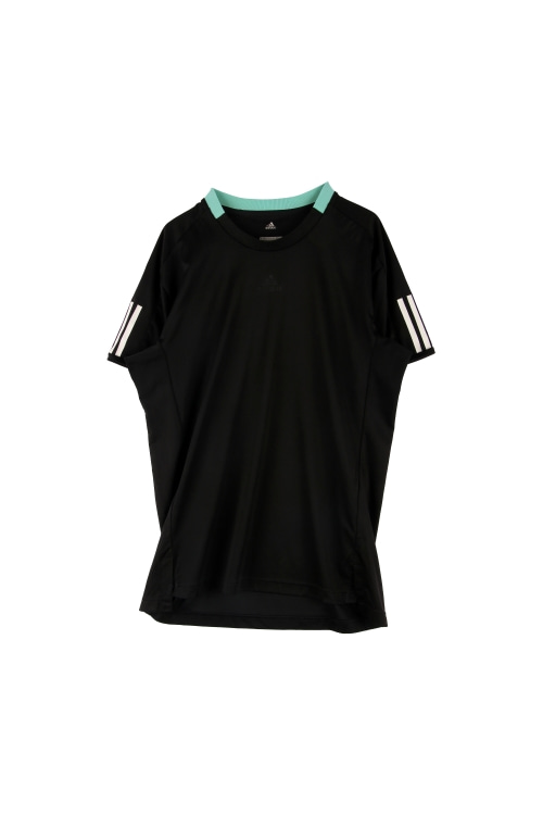 아디다스 (Man - L) 폴리 3S 로고 배색 크루넥 반팔 티셔츠