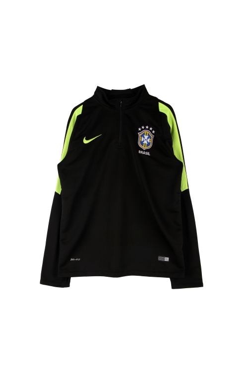 나이키 (Man - M) 폴리 스우시 드라이핏 브라질 배색 반집업 하프넥 긴팔 티셔츠