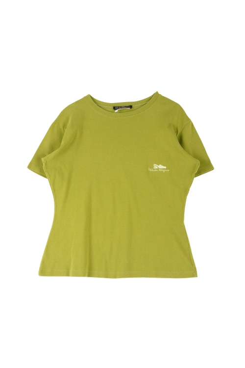 살바토레 페라가모 (Woman - M) 코튼 로고 자수 크루넥 반팔 티셔츠