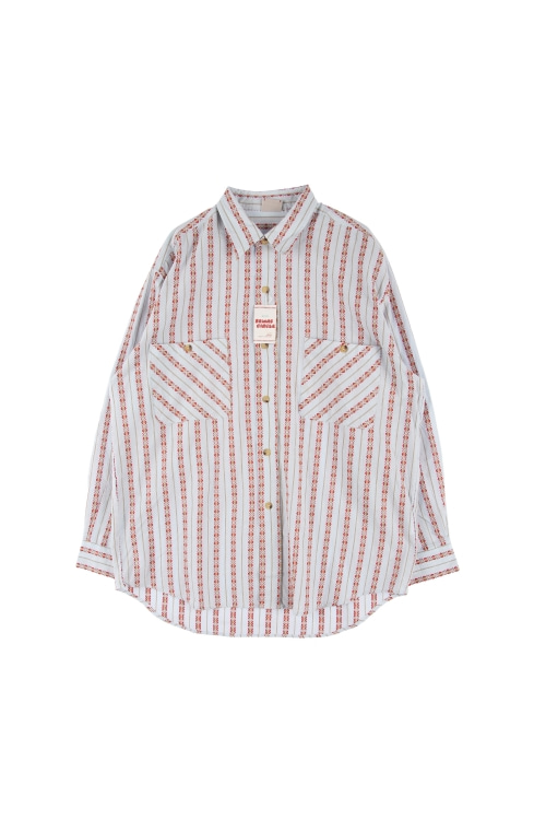 JAPAN (Man - F) [미사용품] 코튼 투포켓 패턴 긴팔 셔츠