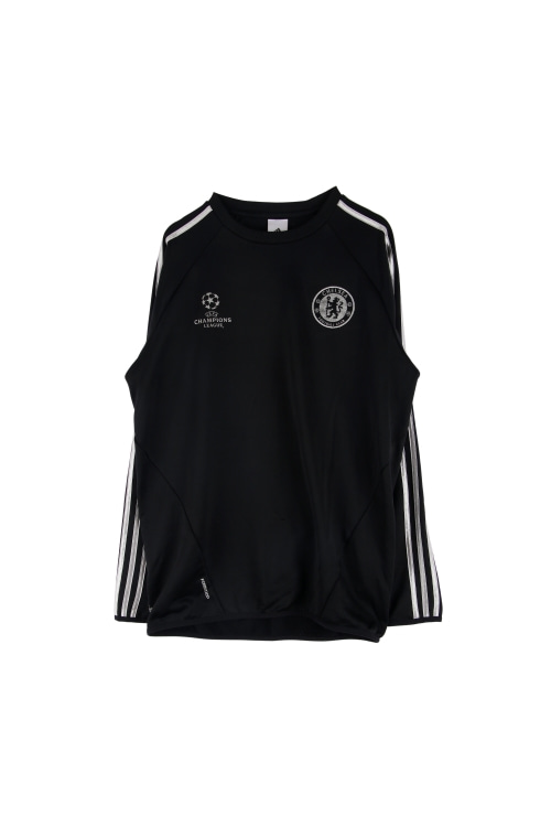 아디다스 (Man - 2XL) 폴리 3S UEFA 챔피언스 리그 첼시 크루넥 긴팔 티셔츠