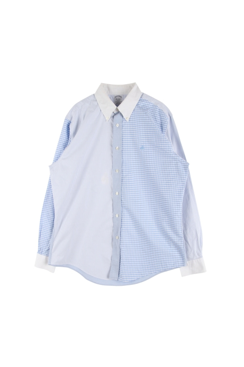 브룩스 브라더스 (Man - L) 수피마 코튼 로고 배색 패턴 긴팔 셔츠