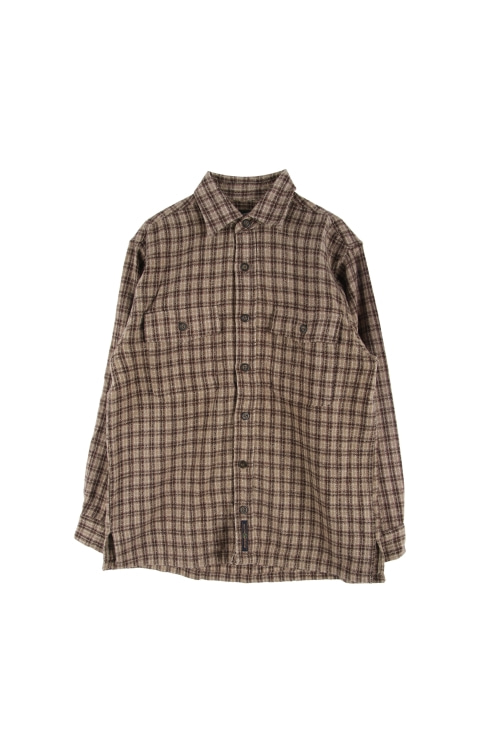 JAPAN (Man - M) 울 혼방 투포켓 체크 긴팔 셔츠