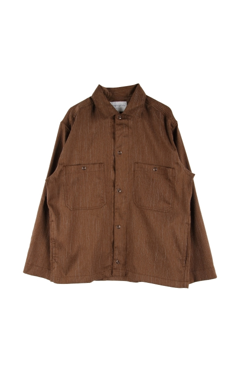 JAPAN (Man - L) 코튼 핀스트라이프 패턴 스냅 버튼 긴팔 셔츠 자켓