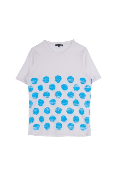 어반리서치 (Woman - M) 코튼 폴리 도트 패턴 크루넥 반팔 티셔츠