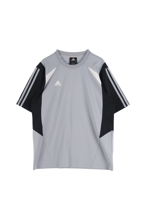 아디다스 (Man - M) 폴리 3S 로고 배색 크루넥 반팔 티셔츠
