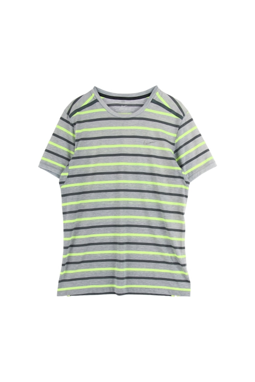 나이키 (Man - M) 폴리 코튼 스우시 드라이핏 배색 스트라이프 패턴 크루넥 반팔 티셔츠