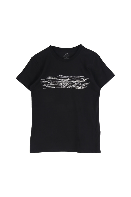 아르마니 익스체인지 (Woman - S) 코튼 로고 크루넥 반팔 티셔츠