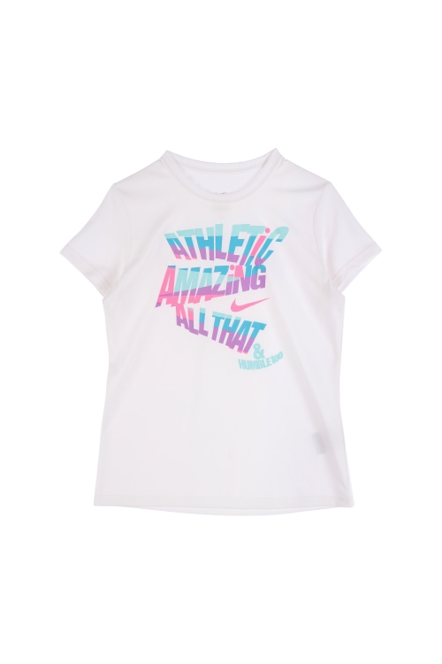 나이키 (Woman - L) 폴리 스우시 드라이핏 레터링 크루넥 반팔 티셔츠