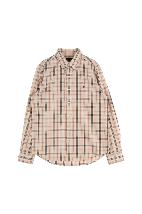 빈폴 (Man - M) 코튼 로고 체크 패턴 긴팔 셔츠
