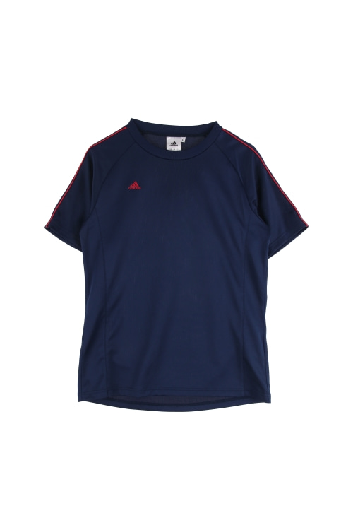 아디다스 (Woman - L) 폴리 로고 배색 크루넥 반팔 티셔츠