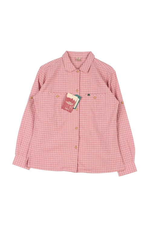 몽벨 (Woman - L) [미사용품] 폴리 레이온 로고 투포켓 체크 긴팔 셔츠