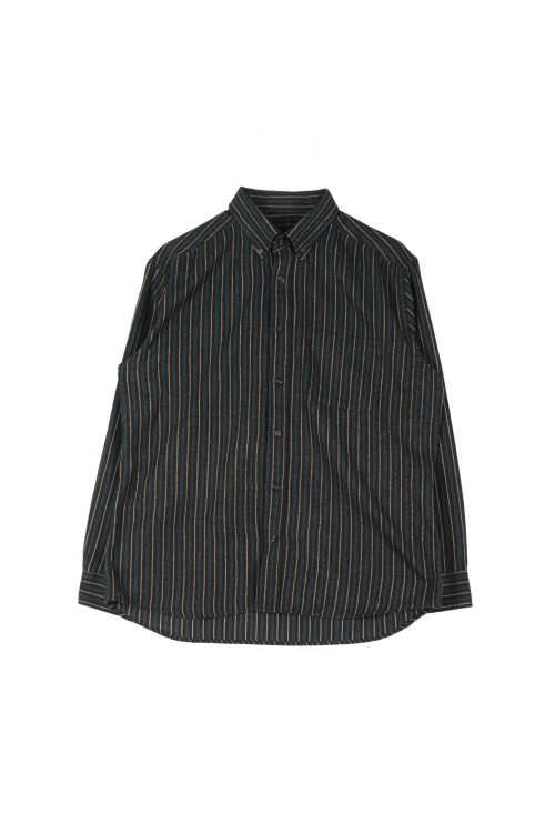 JAPAN (Man - XL) 폴리 코튼 원포켓 스트라이프 긴팔 셔츠