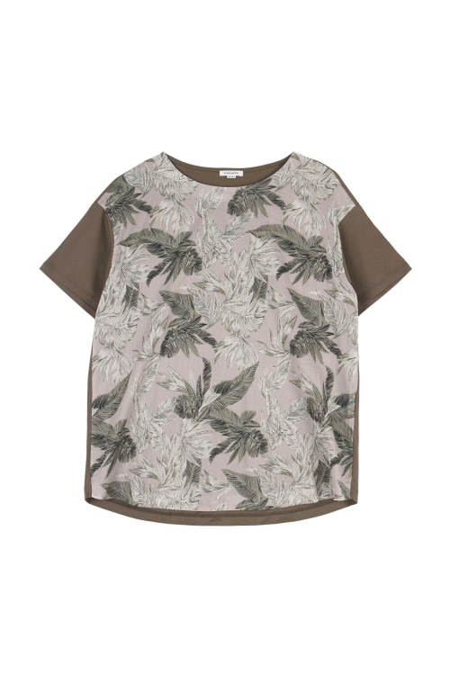 JAPAN (Woman - M) 코튼 배색 패턴 반팔 티셔츠